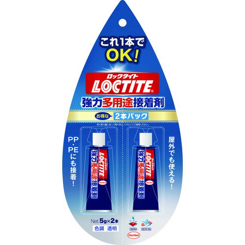 LOCTITE(ロックタイト) 多用途接着剤2本パック 1液タイプ 透明 5g (1Pk) 品番：LMS-052