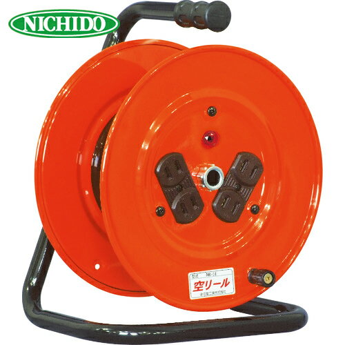 日動工業 NICHIDO 電工ドラム 空リール 100V コンセント4個付 (1台) 品番：NR-04