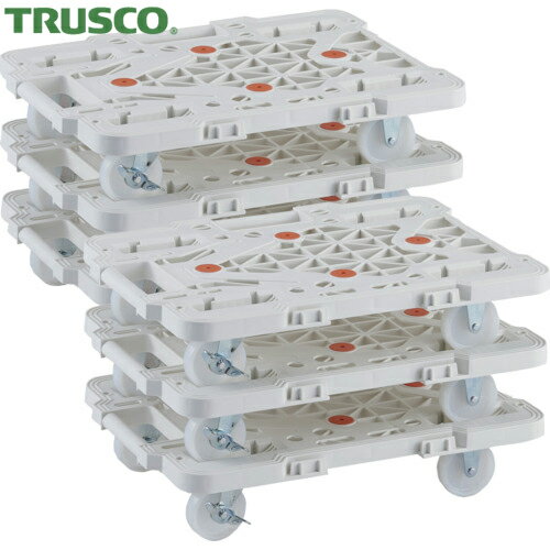 トラスコ 平台車 TRUSCO まとめ買い 樹脂製平台車 連結式ルートバン MPK-500NS-W 6台セット (1S) 品番：MPK-500NS-W-M6