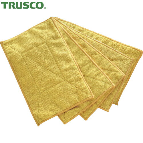 トラスコ TRUSCO マイクロファイバーカラー雑巾（5枚入） 黄 (1袋) 品番：MFCT5P-Y