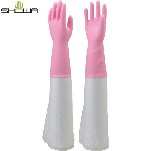 ショーワグローブ 作業手袋 腕カバー付手袋厚手 No140 ピンク Mサイズ (1双) 品番：NO140-MP