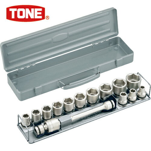 TONE(トネ) インパクト用ソケットセット(メタルトレー付) 15pcs 差込角12.7mm (1S) 品番：NV4132