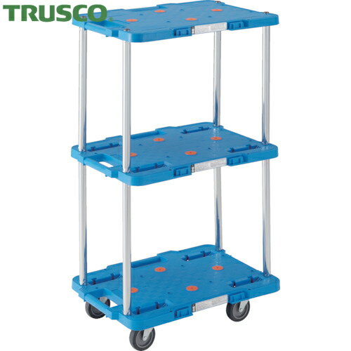 トラスコ TRUSCO 樹脂製台車 ルートバン 3段式 370X500 青 (1台) 品番：MPB-503-B