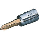 nepros ネプロス ドライバービットソケット 6.3sq.クロスビットソケット 刃先No.2 差込角6.35mm 全長47.5mm (1個) 品番:NBT2...