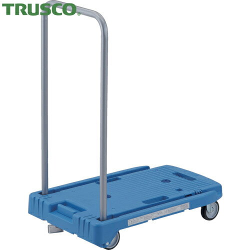 トラスコ 台車 TRUSCO 樹脂運搬台車 こまわり君 省音G車輪 600×390 ブルー 樹脂スト