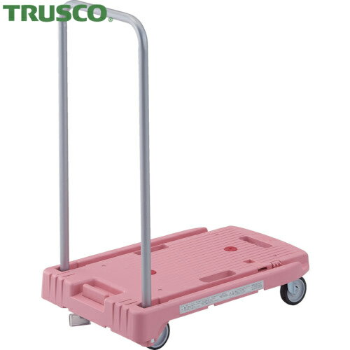 トラスコ 台車 TRUSCO 樹脂運搬台車 こまわり君 省音G車輪 600×390 ピンク 樹脂ストッパー付 (1台) 品番：MP-6039N2-P-JS
