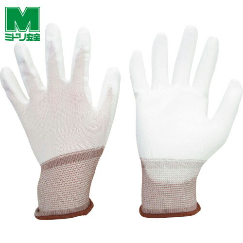 ミドリ安全 作業手袋 品質管理用手袋 手のひらコート 10双入 SSサイズ (1袋) 品番:MCG500N-SS ウレタン背抜き手袋