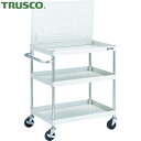 トラスコ TRUSCO ツールワゴン フェニックスワゴン 省音 750X500XH880 3段 上部パンチングパネル仕様 ホワイト (1台) 品番:PEW-P9...