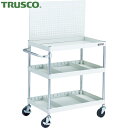 トラスコ TRUSCO ツールワゴン フェニックスワゴン 省音 750X500 仕切2段付 上部パンチングパネル仕様 ホワイト (1台) 品番:PEW-P973...
