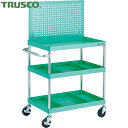 トラスコ TRUSCO ツールワゴン フェニックスワゴン 省音 750X500 仕切2段付 上部パンチングパネル仕様 ヤンググリーン (1台) 品番:PEW-P...