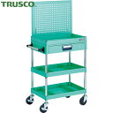 トラスコ TRUSCO ツールワゴン フェニックスワゴン 省音 600X400 仕切2段付 引出付 上部パンチングパネル仕様 ヤンググリーン (1台) 品番:P...