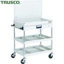 トラスコ TRUSCO ツールワゴン フェニックスワゴン 省音 750X500 仕切2段付 引出付 上部パンチングパネル仕様 ホワイト (1台) 品番:PEW-...