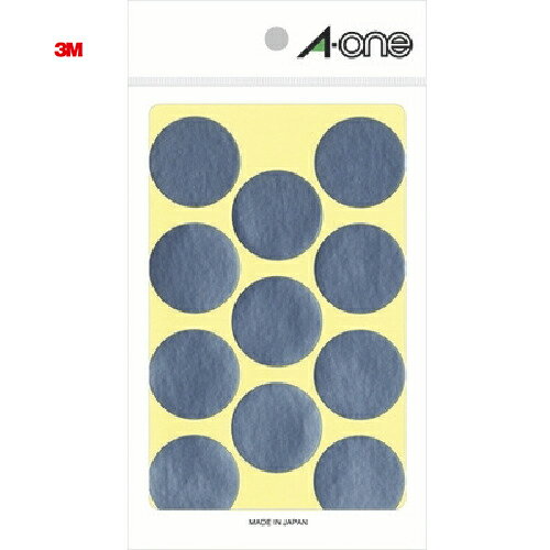 3M スリーエム エーワン カラーラベル 丸型 30mmΦ 銀 （8枚入） (1Pk) 品番：07242