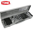 TONE トネ コンビネーションラチェットレンチ 首振クイックラチェットめがねレンチセット 11点セット (1S) 品番:RMFQ110