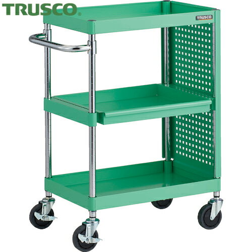 トラスコ フェニックスワゴン 抗菌 省音 600X400 スライド1段 側面パネル付 YG色 (1台) PEW-962M1PL-YG