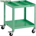トラスコ TRUSCO ツールワゴン ラビットワゴン 500X500 仕切2段付 ゴム車輪 ヤンググリーン (1台) 品番:RBW-652S2 YG