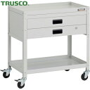 トラスコ TRUSCO ツールワゴン ラビットワゴン 700X450XH740 2段引出付 ゴム車輪 ホワイト (1台) 品番:RBW-772X-W