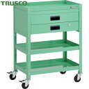 トラスコ TRUSCO ツールワゴン ラビットワゴン 600X400XH810 2段引出付 ゴム車輪 ヤンググリーン (1台) 品番:RBW-863X-YG