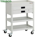 トラスコ TRUSCO ツールワゴン ラビットワゴン 600X400XH810 2段引出付 ゴム車輪 ホワイト (1台) 品番:RBW-863X-W