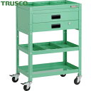 トラスコ TRUSCO ツールワゴン ラビットワゴン 600X400XH880 2段引出 仕切板2段付 ゴム車輪 ヤンググリーン (1台) 品番:RBW-963...