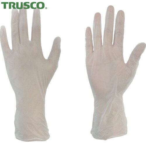 トラスコ TRUSCO 使い捨てビニール手袋（プラスチック手袋） 粉付L クリア （100枚入） (1箱) 品番：PVCP-1008L