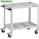 トラスコ TRUSCO ツールワゴン ラビットワゴン 600X400XH600 2段 仕切板2段付 ハンドル付 ゴム車輪 ホワイト (1台) 品番:RBW-66...