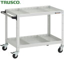 トラスコ TRUSCO ツールワゴン ラビットワゴン 700X450XH600 2段 仕切板2段付 ハンドル付 ゴム車輪 ホワイト (1台) 品番:RBW-67...