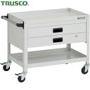 トラスコ TRUSCO ツールワゴン ラビットワゴン 700X450XH600 2段 2段引出付 ハンドル付 ゴム車輪 ホワイト (1台) 品番:RBW-672...