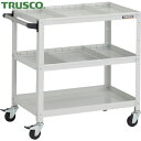 トラスコ TRUSCO ツールワゴン ラビットワゴン 600X400XH740 3段 仕切板2段付 ハンドル付 ゴム車輪 ホワイト (1台) 品番:RBW-76...