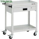 トラスコ TRUSCO ツールワゴン ラビットワゴン 600X400XH740 2段 1段引出付 ハンドル付 ゴム車輪 ホワイト (1台) 品番:RBW-762...