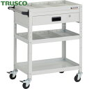 トラスコ TRUSCO ツールワゴン ラビットワゴン 600X400XH810 3段 1段引出付 仕切板2段付 ハンドル付 ゴム車輪 ホワイト (1台) 品番:...