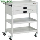 トラスコ TRUSCO ツールワゴン ラビットワゴン 700X450XH880 3段 2段引出付 ハンドル付 ゴム車輪 ホワイト (1台) 品番:RBW-973...