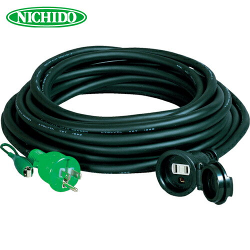 日動 シングルポッキン延長コード 防雨型シングルポッキン アース付 防雨キャップ付 30m 極太ソフト電線SVCT2.0 (1本) 品番：PSW-30E