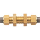 潤工社 黄銅製継手(ミリ系列) 隔壁ユニオン 10×6.5mm (1個) 品番:PUP-10X6.5-BS