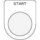 IM アイマーク 押ボタン/セレクトスイッチ(メガネ銘板) START 黒 φ25.5 45×35×2mm (1枚) 品番:P25-35(4)