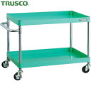 トラスコ TRUSCO ツールワゴン フェニックスワゴン 750X500 2段 Φ75ゴム車輪 ヤンググリーン (1台) 品番:PEW-672-G75-YG