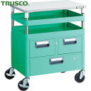 トラスコ TRUSCO ツールワゴン フェニックスワゴン 抗菌 省音 600X400XH740 引出 天板付 ヤンググリーン (1台) 品番:PEW-762VW...