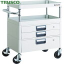 トラスコ TRUSCO ツールワゴン フェニックスワゴン 省音 600X400XH740 引出付 ホワイト (1台) 品番:PEW-762VX-W