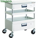 トラスコ TRUSCO ツールワゴン フェニックスワゴン 省音 600X400XH740 引出 天板付 ホワイト (1台) 品番:PEW-762VZT-W