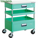 トラスコ TRUSCO ツールワゴン フェニックスワゴン 省音 600X400XH740 引出 天板付 ヤンググリーン (1台) 品番:PEW-762VZT-Y...