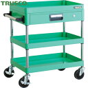 トラスコ TRUSCO ツールワゴン フェニックスワゴン 省音 600X400 薄型1段引出付 ヤンググリーン (1台) 品番:PEW-763Z-YG