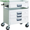 トラスコ TRUSCO ツールワゴン フェニックスワゴン 抗菌 省音 750X500XH740 引出付 ホワイト (1台) 品番:PEW-772VXZ-W