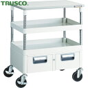 トラスコ TRUSCO ツールワゴン フェニックスワゴン 省音 750X500XH740 引出 天板付 ホワイト (1台) 品番:PEW-772WT-W