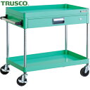 トラスコ TRUSCO ツールワゴン フェニックスワゴン 省音 750X500 薄型1段引出付 ヤンググリーン (1台) 品番:PEW-772Z-YG