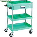 トラスコ TRUSCO ツールワゴン フェニックスワゴン 省音 600X400 仕切2段付 引出付 ヤンググリーン (1台) 品番:PEW-963ZS2-YG