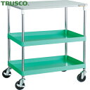 トラスコ TRUSCO ツールワゴン フェニックスワゴン 省音 750X500XH880 2段 天板付 ヤンググリーン (1台) 品番:PEW-972T-YG