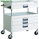 トラスコ TRUSCO ツールワゴン フェニックスワゴン 省音 750X500XH880 引出付 ホワイト (1台) 品番:PEW-972VXZ-W