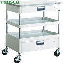 トラスコ TRUSCO ツールワゴン フェニックスワゴン 省音 750X500XH880 引出 天板付 ホワイト (1台) 品番:PEW-972VZT-W