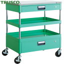 トラスコ TRUSCO ツールワゴン フェニックスワゴン 省音 750X500XH880 引出 天板付 ヤンググリーン (1台) 品番:PEW-972VZT-Y...