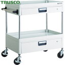 トラスコ TRUSCO ツールワゴン フェニックスワゴン 省音 750X500XH880 引出付 ホワイト (1台) 品番:PEW-972VZ-W